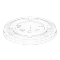 Clear 98mm PET Lids with Straw Slot 10-24oz