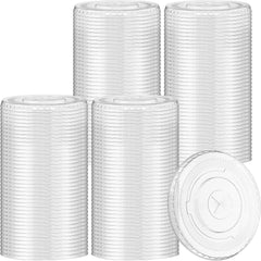 Clear 98mm PET Lids with Straw Slot 10-24oz